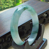 Zheru Natural Burmese Jade Two-Tone Bracelet 54-64mm