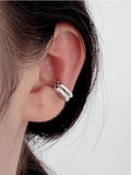 925 Sterling Silver Convex Surface Clip Earrings TLE1176