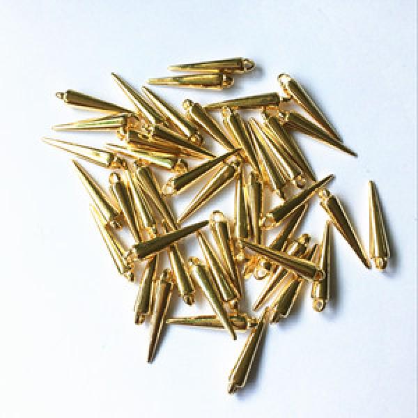 500pcs 5X24mm Rhodium/Gold Cone-Shape CCB Charm