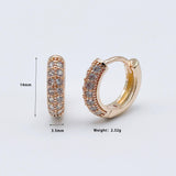 Small 585 Rose Micro Wax Inlay Zircon Earrings for Girls