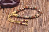 Vintage Hemp Surfer Bracelet with Clay Beads Men