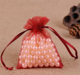100pcs Organza Sheer Gauze Jewelry Bags Drawstring Wedding Christmas Gift Bag