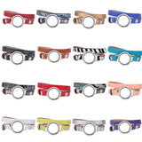 30mm Living Memory Glass Locket Leather Wrap Bracelet Xmas Gift