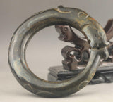Chinese Jade Hand Carved Dragon Bangle Bracelet