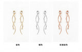 925 Silver Crystal Waves Earrings - Women's Statement Jewelry