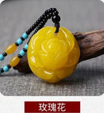 Amber & Honey Wax Pendant Necklace