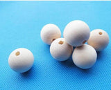100pcs 20mm Natural Wood Spacer Beads Charm Finding DIY Jewelry Making