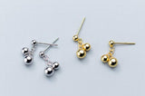 925 Sterling Silver Lucky Rounds Ear Stud Earrings