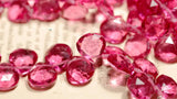 5pc Heart Faceted Loose Beads - Chalcedony Amethyst Sunstone Iolite