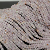Natural Kunzite Faceted Rondelle Beads 4.2mm - Spots and Defects