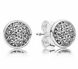 925 Silver Earring Rose Crystal Stud Wedding Jewelry