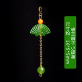 HETIAN Jade green loose beads pendant flower/fish/buddha for DIY jewelry