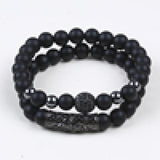 8mm Natural Stone Men's Bangle Bracelet
