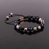 CZ Pave Ball Charm Stone Beaded Bracelet Macrame Jewelry Gift
