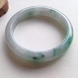 Natural Burmese Jadeite Light Green Flower Bracelet Princess Jewelry
