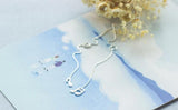 925-STERLING-SILVER Musical Note Ear Threader Earrings Long Dangle