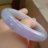 Zheru Jewelry Natural Burmese Jade 54-62mm Light Purple Bracelet