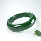 Natural Hetian Jade Green 54-62mm Bracelet Princess Jewelry Gift