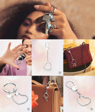 925 Sterling Silver Heart Charm Holder Key Ring