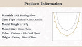 925 Sterling Silver Zircon Pendants Necklaces for Women