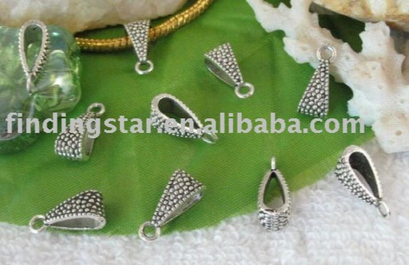 240pcs Tibetan Silver Bead Bails Big Hole
