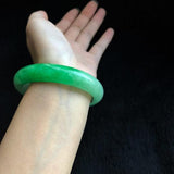 Zheru Jewelry Natural Myanmar Jade Green Princess Bracelet 54mm-62mm
