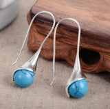 Natural Jade Earrings 925 Silver Lead Gems Marcasite Earrings