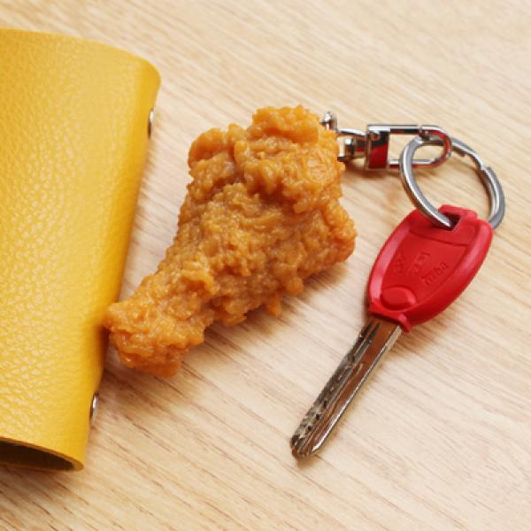 Food Charm Chicken Leg Keychain Student Bag Pendants