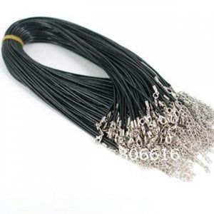 1.5MM 100Pcs Round Waxed Cotton Necklace Cords Ropes With Hooks