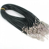 1.5MM 100Pcs Round Waxed Cotton Necklace Cords Ropes With Hooks