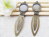 20pcs Antique Silver/Bronze Bookmark Base 20mm Pendant Tray Bezel Charm