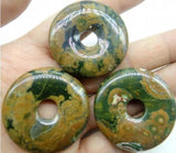 40mm Natural Stone Quartz Crystal Safety Button Pendant for DIY Jewelry Making