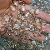 Faceted Natural Stone Charms Opal Amethysts Labradorite Pendants 10x17mm