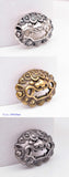 Antique Silver Chinese Guardian Foo Dog Lion Concho Screwback