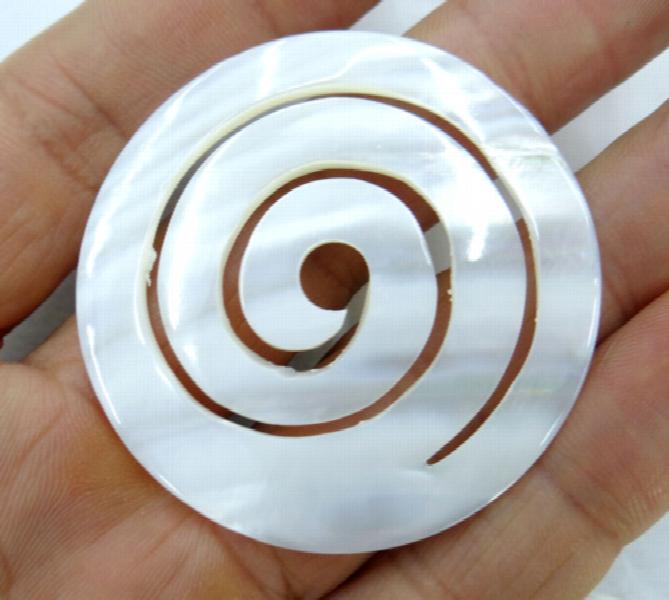 Natural Quartz Crystal Abalone Shell Round Charms Pendant for DIY Jewelry Making
