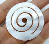 Natural Quartz Crystal Abalone Shell Round Charms Pendant for DIY Jewelry Making