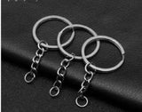 50Pcs Silver Plated Keyring Split Holder Ring DIY Epoxy Mold Key Chains