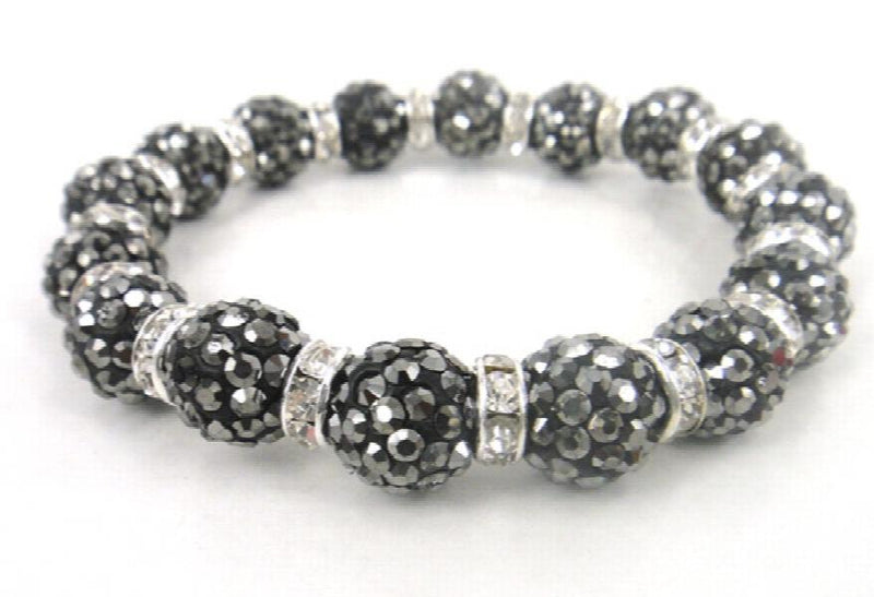 Disco Pave Ball Bracelet with Crystal Spacers