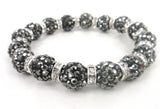 Disco Pave Ball Bracelet with Crystal Spacers