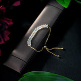 Crescent CZ Crystal Bracelet for Women Adjustable Girlfeiend Jewelry