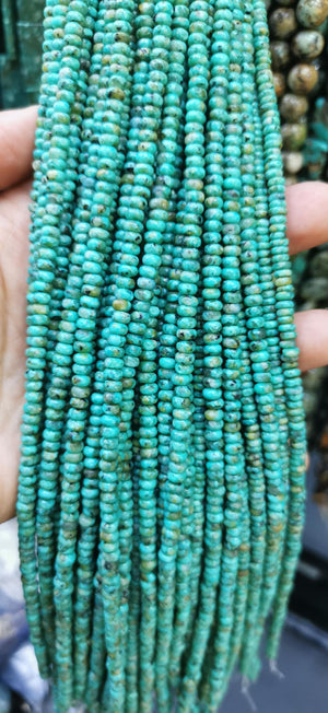 16inch African Turquoise Rondelle Beads for Jewelry Making