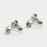 Clear Rhinestone Screw Clip Earring Converter for Non-pierced Ears