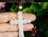 Jadeite Myanmar Natural Jade Cross Pendant Inlay Noble Worker Gift