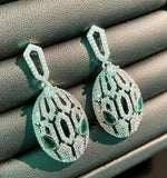 S925 Snake Head Crystal Earrings DIY Accessories