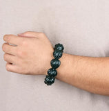 Natural Hetian Jade Dark Green Walnut Bracelet Men's and Women's Jewelry Gift