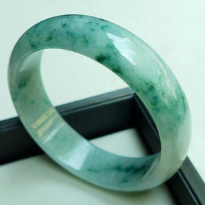 Natural Light Flower Burmese Jadeite 54mm-64mm Bracelet Princess Jewelry Gift