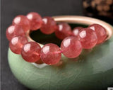 Strawberry Crystal Bracelet 6-12mm Red Stone Pink Crystal Single Circle