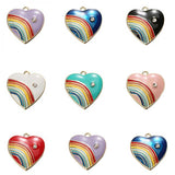 10Pcs Rainbow Heart Charm Crystal Pendant Diy Jewelry Making Supplies