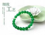Natural Agate Green Beads Bangle Stretchy Bracelet 6-14mm