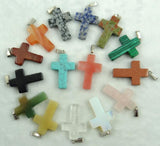 10pcs Natural Stone Crystal Charms Big Cross Pendant DIY Jewelry Making